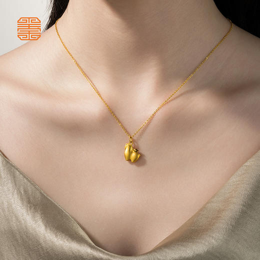 玺匠金铺《马上有钱》足金9999 黄金吊坠项链生日礼物 商品图7