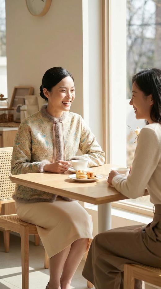 SJ同款轻国风立领夹棉水貂毛花扣外套 商品图1