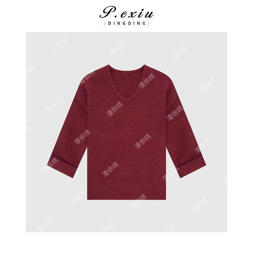 PanYiXiu/潘依绣【新年音乐会】慵懒氛围感V领折袖针织毛衣 L2537 商品图1
