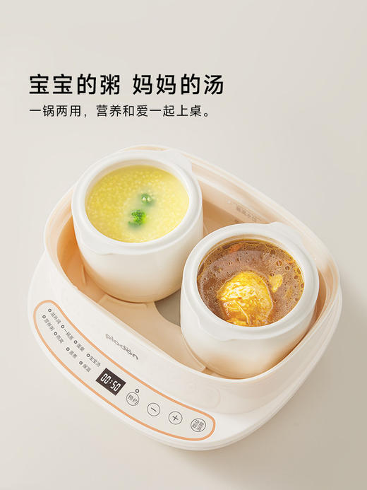 浦利顿双胆电炖锅陶瓷内胆煲汤煮粥bb煲婴儿辅食隔水炖盅PLD-XZD3005B 商品图2