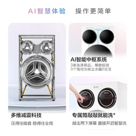 统帅（Leader）洗衣机 XQGL125-MHBLDE697WU1 三筒双烘版 商品图6