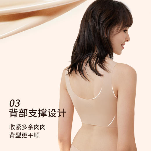 弗利少女软支撑粉底液内衣新款无痕内衣细肩带宽肩带隐形肤色内衣 商品图10