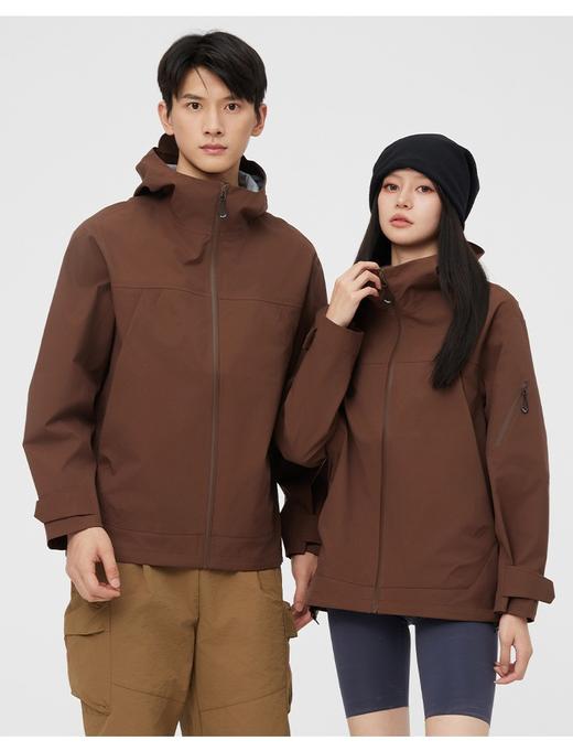 LeWalk  短廓型连帽外套保暖防风户外徒步夹克男女同款情侣款冲锋衣 商品图2