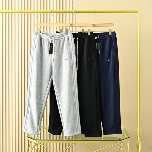 汤米2025秋冬新品男士加绒纯棉织带休闲运动直筒卫裤！ 商品图1