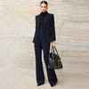 IWY/藏青色西装套装女新款商务阔腿裤两件套职场面试正装CP2761 商品缩略图0