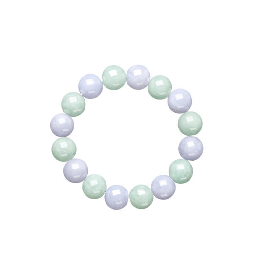 K64380-A-X009K00075215 周大福CHOW TAI FOOK 新中式春彩双色翡翠玉珠手串弹力绳玉珠子手链女K64380 商品图1