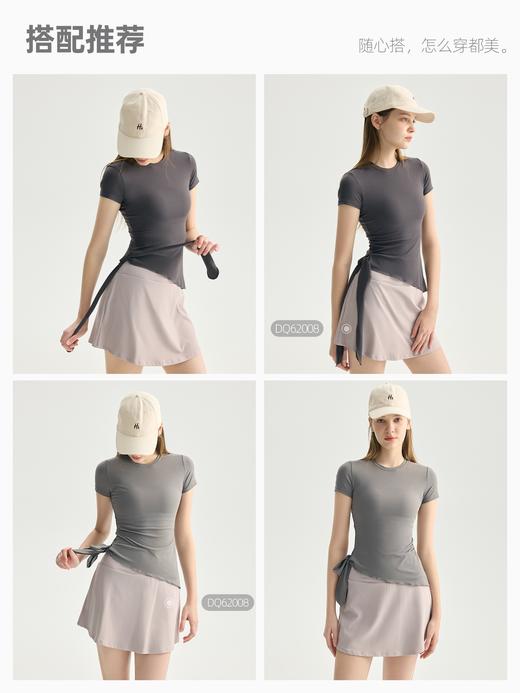 2026年绑带瑜伽短袖女透气百搭瑜伽服上衣斜摆紧身运动t恤普拉提健身衣 000ADTX62015 商品图3