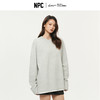 NPC潮牌棉混纺假二件长袖T恤提花罗纹领口仿宝石袖扣秋NP5CTL19 商品缩略图2