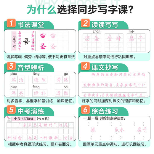 2026春初中学霸下册同步写字课七年级八年级正楷硬笔书法钢笔 商品图2