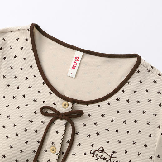 （合作款）芬腾【带胸垫】新款女士春秋季长袖甜美波点家居服套装yc0209019 商品图2