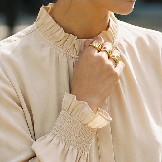 NANSONGSILK/NS新中式【如棠】品牌新款桑蚕丝木耳边立领长袖直筒宽松衬衫M1A516239Y南宋 商品图2