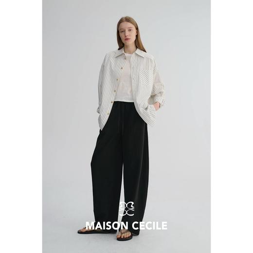 MAISON CECILE 五色|天丝醋酸肌理感踩筋设计显瘦抽绳弧形裤 商品图4