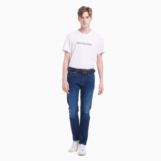 011334795012 卡尔文克雷恩Calvin Klein CK Jeans男士经典休闲哑光针扣式压纹LOGO牛皮腰带HC0631【95cm】 商品图3