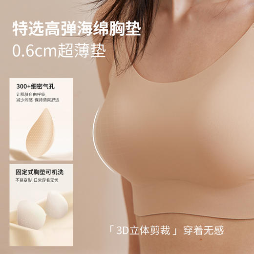 弗利少女软支撑粉底液内衣新款无痕内衣细肩带宽肩带隐形肤色内衣 商品图11