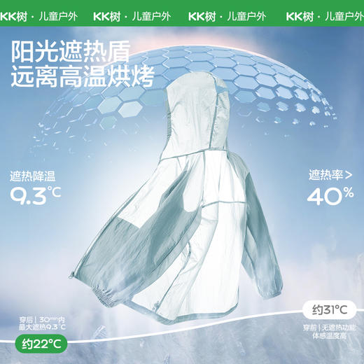 KK树小彩壳蝉羽冰皮衣儿童防晒衣，轻薄透气，UPF100+ 商品图3