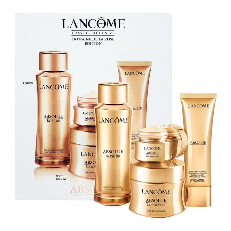 【跨境】LANCOME 兰蔻 菁纯卓越赋活四件套（菁纯水150ml+逆龄清爽面霜60ml+菁纯眼霜20ml+菁纯防晒50ml）
