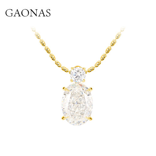 GAONAS 时尚臻奢贵气金色蛋形项链11857XGO 商品图0