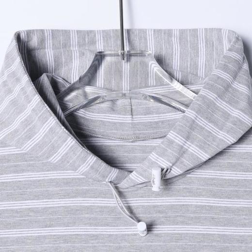 1756SDSA男装2026新款高贵轻奢韩版简约撞色条纹连帽长袖T恤百搭宽松 商品图2