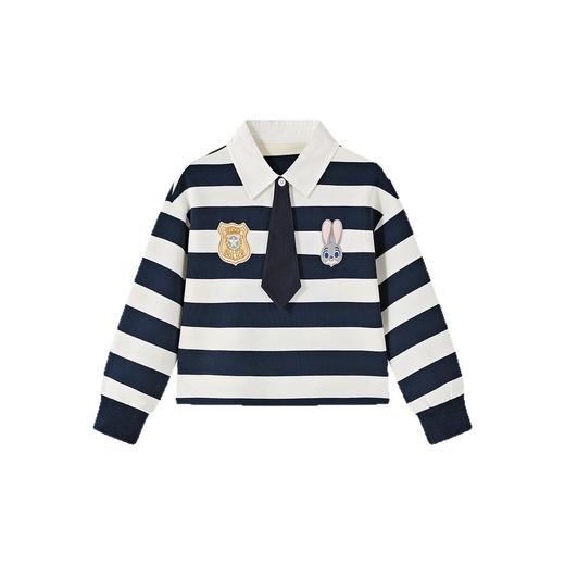 迪士尼朱迪女童polo衫2026春装新品兔子警官儿童衣服条纹长袖女孩 商品图4