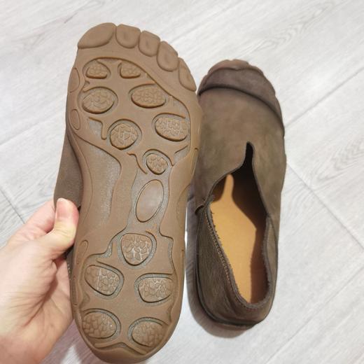 复古牛皮休闲手工软底透气一脚蹬两穿男士单鞋 商品图7