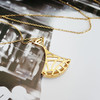 AU750黄金经典时尚高定定制款贝母扇子造型群镶钻石吊坠项链 链长：44CM（长度可调节）010226NJS01 商品缩略图5