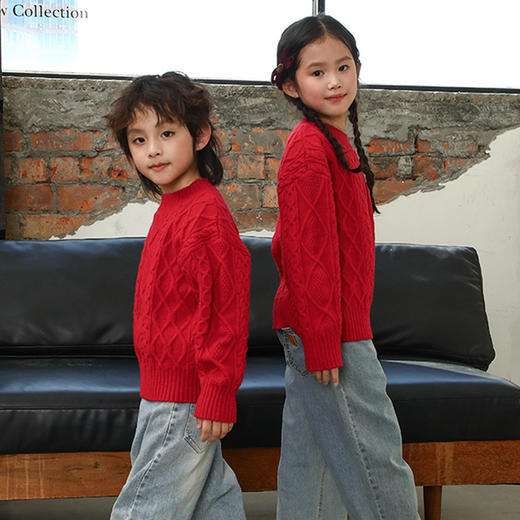 春节不打烊【新年穿红❗️红红火火】亲子装一家三口四口家庭装红色百搭摄影高端不一样母女母子親子裝。jd 商品图4