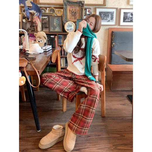 <曾小咸推荐>2.21现货秒杀 ！微信超特价！韩系植绒毛衣 日常179.99 立减90 秒杀89.99！！格子裤 秒杀99.99 商品图4