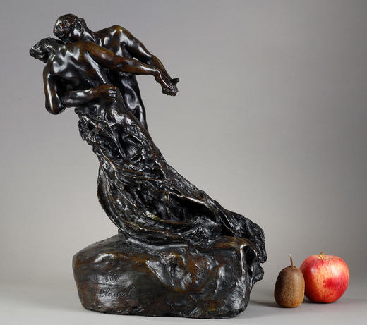 独角鹿西洋古董19世纪法国雕塑家卡米耶·克洛岱尔限量青铜雕塑作品《华尔兹》 商品图1