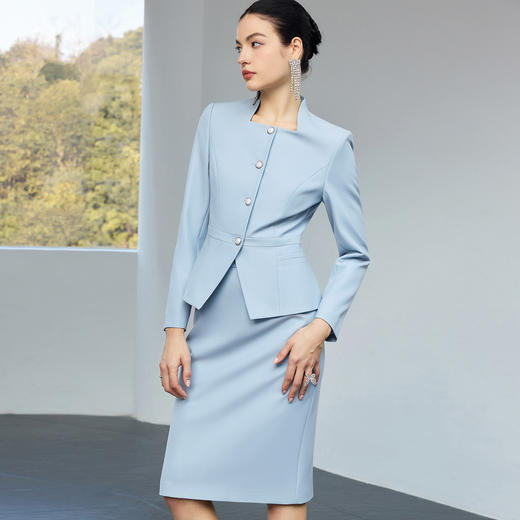 IWY/浅蓝色西装套裙女新款职业装气质显瘦美容院前台接待正装25CS937 商品图2