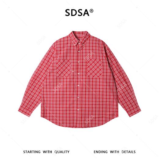 2209SDSA男装2026新款高贵轻奢美式复古撞色格纹格子长袖衬衫百搭衬衣 商品图1