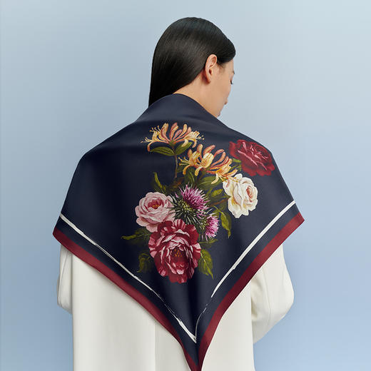 万事利双面印花中方巾-白夜玫瑰 商品图1