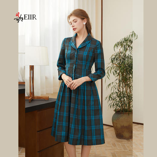 司歌格纹风衣裙收腰显瘦连衣裙R921230X 商品图1