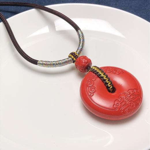 新款手编祥云纹红砂大气平安扣毛衣链吊坠   饰品美物 商品图1