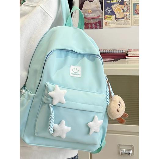 书包女生初中生小清新日系简约大容量百搭双肩包少女星星旅行背包 商品图2