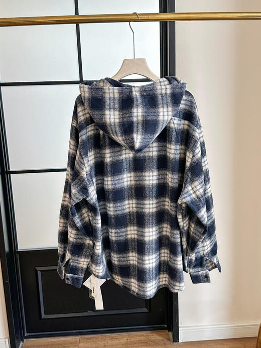 韩国rauc*复古连帽格子衬衫 商品图8