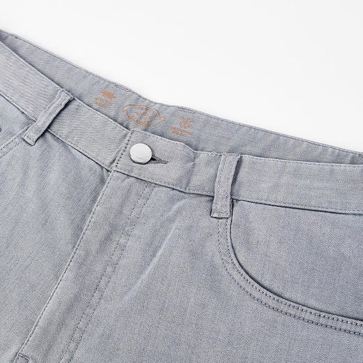 德鲨夏季新款灰色牛仔长裤男时尚直筒弹力裤子男装休闲裤 商品图2