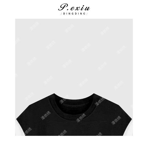 04-3潘依绣丁丁宠粉法式假两件黑白拼接短袖连衣裙Q91920 商品图2