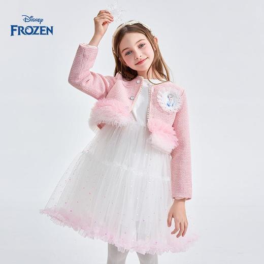 迪士尼童装女童套装女孩长袖艾莎公主裙两件套儿童小香风外套春装 商品图3