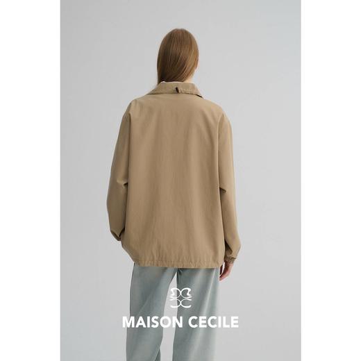 MAISON CECILE 棉羊绒内里白色拼接设计休闲复古休闲廓形夹克外套 商品图2