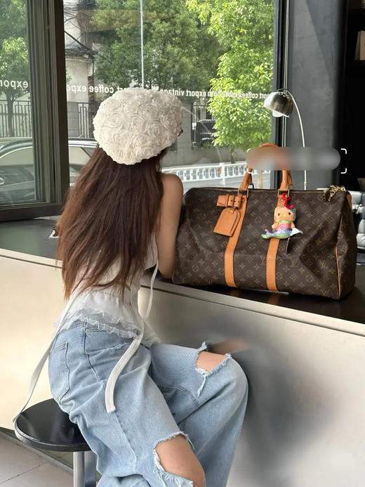 Lv keepall 45 老花 手提 旅行包 商品图3