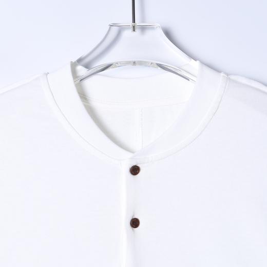 OAS2852SDSA男装2026新款高贵轻奢韩版百搭纯色开领散边长袖T恤时尚简约 商品图2