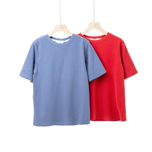 正肩磨毛短袖T恤 商品图2
