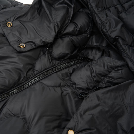 谜底中长款羽绒服女2025冬季新款简约百搭加厚鸭绒连帽257MY7865 商品图3