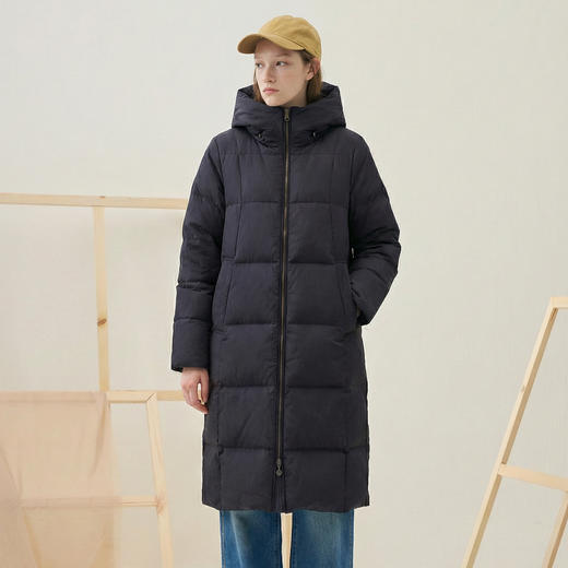 谜底中长款羽绒服女2025秋冬款时尚连帽宽松鸭绒面包服257MY8808 商品图0