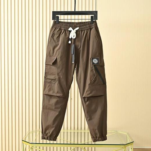 冬季新款三防大口袋抽绳腰带束脚羽绒工装裤 商品图2