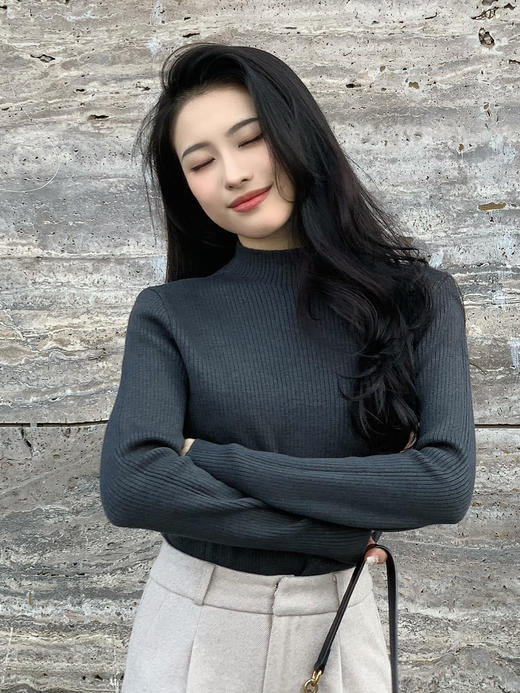 【百图lulu定制】【暖气针织衫】内复核貂绒  爱心皮牌  半高领 针织衫 商品图11