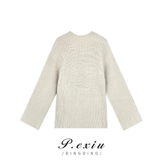 A002潘依绣丁丁宠粉秋冬慵懒风纯色开衩宽松气质百搭长袖外套K39615 商品图1