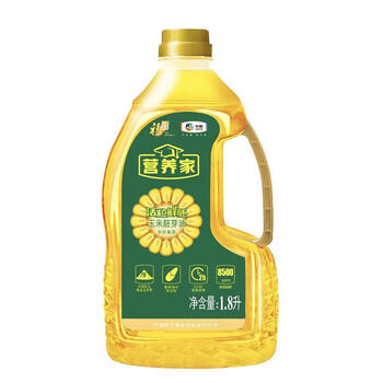 营养家 食用油 非转基因压榨一级活粒鲜胚玉米胚芽油1.8L中粮出品 /粮油调味 /食用油 /玉米油 商品图6
