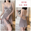 【YW】无忧购丝绒纽扣装饰深V加胸垫蕾丝睡裙外袍家居服套装C4260（截单后3-5天发货) 商品缩略图7
