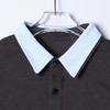 26013SDSA男装2026新款高贵轻奢潮牌简约拼接撞色半纽扣翻领长袖T恤 商品缩略图4